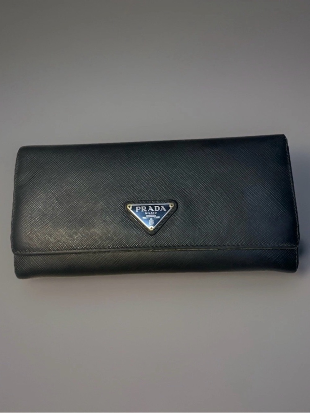 Prada Black Saffiano Leather Long Wallet authentication Included continental